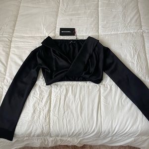 Pretty little thing cropped satin top